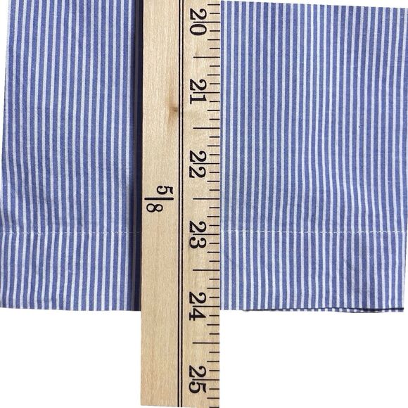 Talbots Embroidered Striped Boho Top Blue White Bell Sleeve Women’s Large EUC - Picture 15 of 16